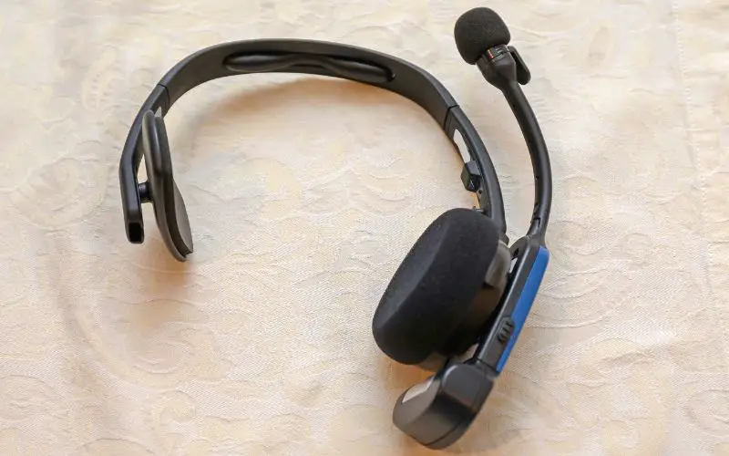 Wireless headset on a table