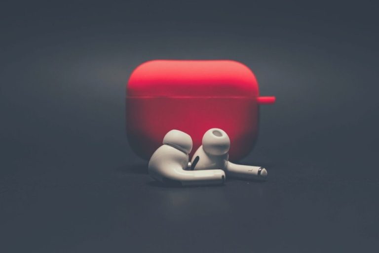 Apple Airpods Pro with red cover
