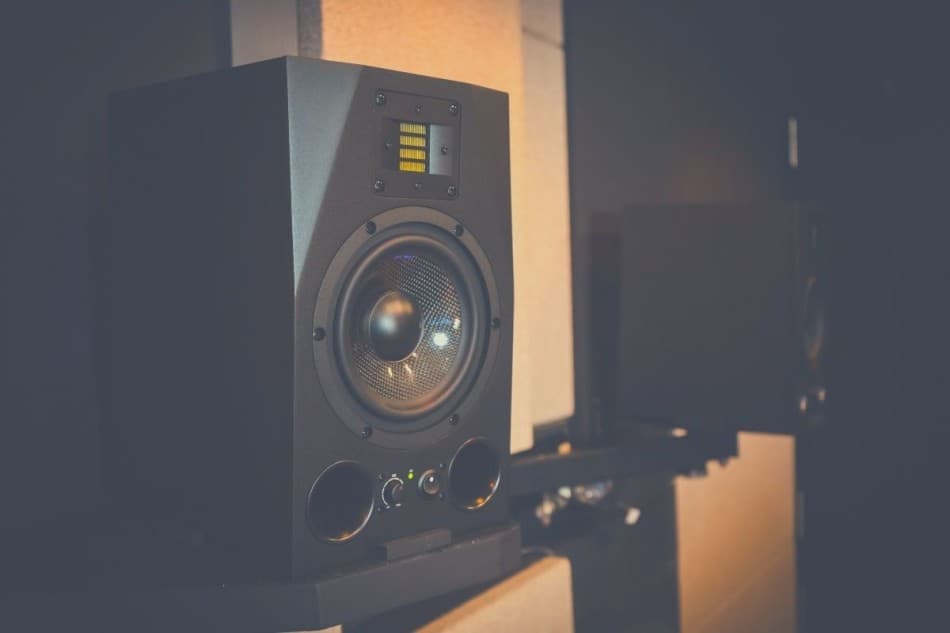 Black studio monitor speaker